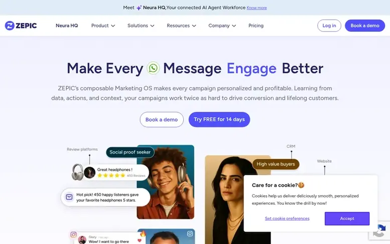 Screenshot of the ZEPIC homepage