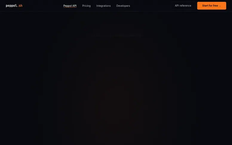 Screenshot of the peppol.sh homepage