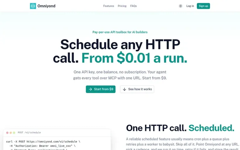Screenshot of the Omniyond homepage