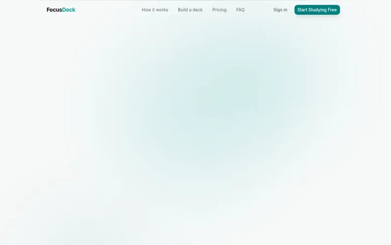 Screenshot of the FocusDeck homepage