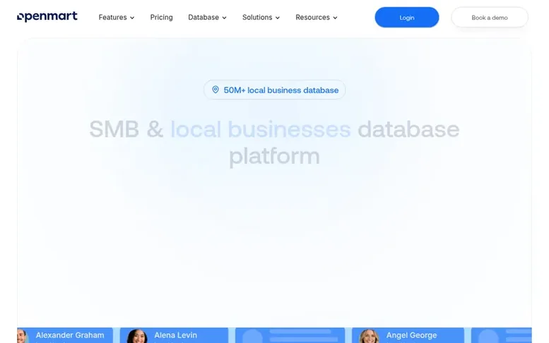 Screenshot of the Openmart homepage