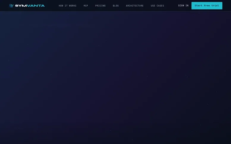 Screenshot of the Symvanta homepage