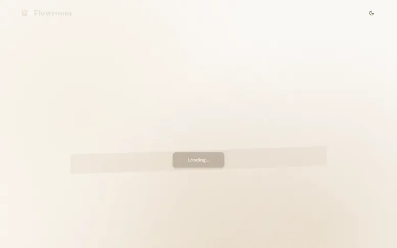 Screenshot of the Flowroom homepage